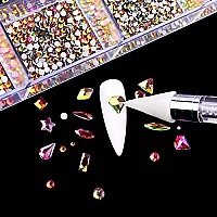 Yzzseven 12 Types Of 600 Diamonds 2500 Flat Rhinestones Mix 20 Styles Flatback Rhinestone Crystals 3D Decorations Flat Back Sto