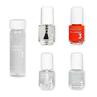 Dazzle Dry Mini Kit 4 Step System Red Hot Chili A Bright And Orangey Red Full Coverage Cream 5 Piece Kit 5 Manicures