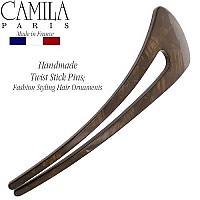 Camila Paris Cp3163 French Twist Stick Clip Pins Brown Wavy Hair Pin Ushaped Hair Fork For Girls Spiral Updo Chignon Bun Hold