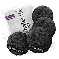 Loofah Sponge Bath Sponge For Women Men 4 Pack Black Rough Surface