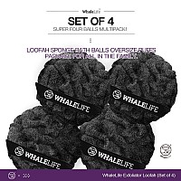 Loofah Sponge Bath Sponge For Women Men 4 Pack Black Rough Surface