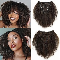 Caliee Clip In Human Hair Extensions 4B Afro Kinky Curly Clip Ins Real Remy Afro Natural Curly Clip In Hair Extensions Highlight