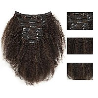 Caliee Clip In Human Hair Extensions 4B Afro Kinky Curly Clip Ins Real Remy Afro Natural Curly Clip In Hair Extensions Highlight