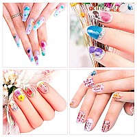 108Pcs Dried Flowers For Nail Art 33 Color Lovely Natural Flower Nail Art 2 Color Foil Nail Art Nail Art Accessories Kits D