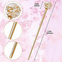 Oiiki 3Pcs Women Lollipop Hair Sticks Elegant Planet Design Round Ball Metal Hair Stick Forks Chignon Pins Updo Chopsticks Deco