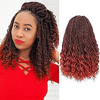 Toyotress Boho Box Braids Crochet Hair 12 Inch 8 Packs Ombre Orange Box Braids Crochet Hair Curly End Crochet Braids Short Pr