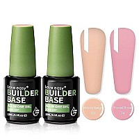 Love Easy Hemafree Builder Base Pink Neutral Gel Nail Polish 2Colors 2Pcs 05 Fl Oz Set