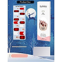 Kalolary Snowflake Gel Nail Strips Winter Full Wraps Stickers White Christmas Tree Real Gel Nail Polish Wraps New Year Nail Ar