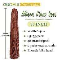 Guohui Micro Faux Locs Crochet Hair 36 Inch 5 Packs Color Copper Red Diy Braids Straight Styles 36350