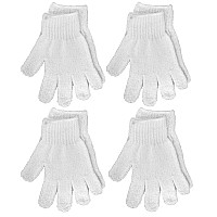 Aquasentials Exfoliating Bath Gloves 4 Pairs White Only