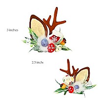 Toecwegr Christmas Reindeer Antlers Headband Hair Clips Hair Hoop Girl Holiday Beauty Headdress Antler Hairpin 3