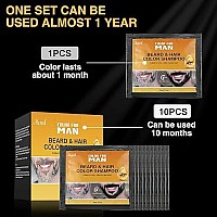 Mglimz Mens Gray To Black Beard Dye For Instant Easy Coloring And Grooming 10 Pcs