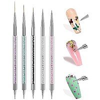 Makartt Doubleended Nail Art Brushes Set 5Pcs Nail Design Brushes Dotting Pen Multifunctional Nail Design Tools Kit Including