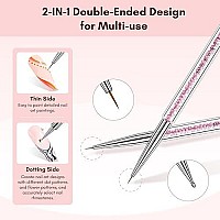 Makartt Doubleended Nail Art Brushes Set 5Pcs Nail Design Brushes Dotting Pen Multifunctional Nail Design Tools Kit Including