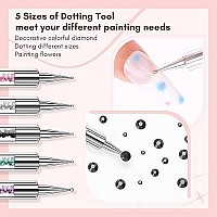 Makartt Doubleended Nail Art Brushes Set 5Pcs Nail Design Brushes Dotting Pen Multifunctional Nail Design Tools Kit Including