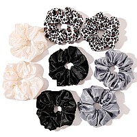 Scrunchies Hair Ties For Girls Women Elastics Bands Ponytail Holder Pack Of Neutral Hair Accessories Big Large Scrunchie Cute Ha