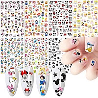 Cartoon Nail Art Stickers Cute Cartoon Nail Decals 3D Selfadhesive Nail Art Supplies Designer Nail Stickers For Women Kids Girl