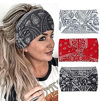 Gortin Boho Wide Headbands African Turban Head Bands Stretch Knotted Head Wraps Floral Elastic Yaga Hair Bands Fashion Hair Acce