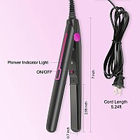 Youuish Mini Hair Straightener Mini Flat Iron For Short Hair And Bangs 07 Inch Small Flat Iron For Travel Dual Voltage Heats