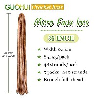 Guohui Micro Faux Locs Crochet Hair 36 Inch 5 Packs Color Light Brown Diy Braids Straight Styles 3630