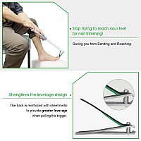 Long Handled Toenail Clippers Wide Jaw Opening Free Bending For Thick Nails For The Seniors Overweight Disabled With Arthri