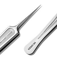 Mrgreen Ingrown Hair Tweezers Needle Nose Pointed Tips Tweezers For Eyebrows Splinters Blackhead Removal Acne Clip Extractor L