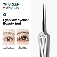 Mrgreen Ingrown Hair Tweezers Needle Nose Pointed Tips Tweezers For Eyebrows Splinters Blackhead Removal Acne Clip Extractor L