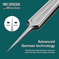 Mrgreen Ingrown Hair Tweezers Needle Nose Pointed Tips Tweezers For Eyebrows Splinters Blackhead Removal Acne Clip Extractor L