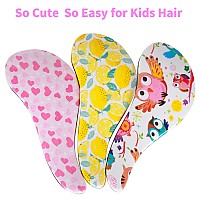 79Style 3Pcs Detangler Brush Set Tanglefree Hair Brush For Kids Toddlers Girls Boys With Curly Hair 74 Inch Lemon