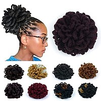 Kgbfass Afro Puff Drawstring Ponytail Dreadlock Bun Synthetic Goddess Faux Locs Braids High Puffs Bun Clip In Chignon Scrunchies