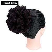 Kgbfass Afro Puff Drawstring Ponytail Dreadlock Bun Synthetic Goddess Faux Locs Braids High Puffs Bun Clip In Chignon Scrunchies