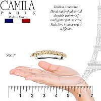 Camila Paris Cp3336 French Hair Barrette Clip For Girls Pinkgreen Rubberized Metal Clasp Strong Hold Grip Hair Clips For Wome