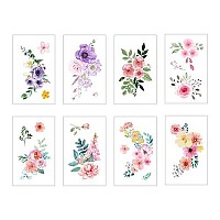 Everjoy Watercolor Flowers Birds Realistic Temporary Tattoos 40 Designs Waterproof Tattoos For Women And Men 20 Pcs