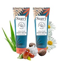 Saavy Naturals Tahitian Vanilla Body Cream For Men Women Absorbent Shea Butter Vegan Formula Thick And Creamy Naturally Sce