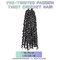 10 Inches 8 Packs Pre Looped Pretwisted Passion Twist Crochet Hair For Black Women And Kidsombre Gingersoft Hair Extensions Br