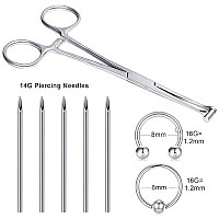 Djciw 6 Tragus Septum Forceps Bucket End Tragus Septum Clamp Pliers316L Stainless Steel Tragus Ear Piercing Forceps Piercing