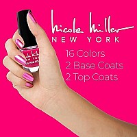 Nicole Miller 16 Colors Nail Polish Set 2 Base Coats 2 Top Coats Bright Colors Manicure Set Long Lasting Fingernail And