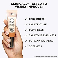 It Cosmetics Cc Nude Glow Lightweight Foundation Glow Serum With Spf 40 With Niacinamide Hyaluronic Acid Green Tea Extra