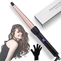 Hair Curling Irons Duyfioa Professional Ceramic Hair Curling Wand 112 Inch Instant Heat Hair Curler With Lcd 190 450 Temp