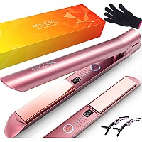 Angenil Hair Straightener Titanium Flat Iron Curling Iron In One Ceramic Hair Straightening 1 Inch Dual Voltage Ionic Travel Fl