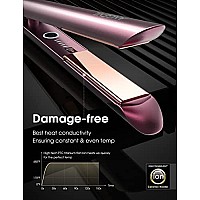 Angenil Hair Straightener Titanium Flat Iron Curling Iron In One Ceramic Hair Straightening 1 Inch Dual Voltage Ionic Travel Fl