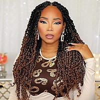 Toyotress Tiana Passion Twist Hair 20 Inch 8 Packs Pretwisted Crochet Braids Ombre Brown Long Prelooped Synthetic Braiding