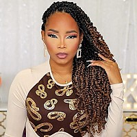 Toyotress Tiana Passion Twist Hair 20 Inch 8 Packs Pretwisted Crochet Braids Ombre Brown Long Prelooped Synthetic Braiding