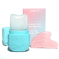 Vanalia Ice Roller For Face And Eye Gua Sha Face Massage Skin Care Set Facial Beauty Ice Roller Silicone Ice Mold For Face Be