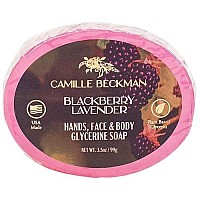 Camille Beckman Blackberry Lavender Glycerine Bar Soap For Hands Face And Body 35 Ounce