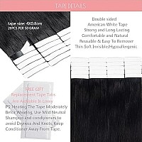 Loxxy Real Remy Human Hair Extensions Tape In Invisible Silky Straight Double Sided Jet Black Natural Hair Extensions Tape In Fu