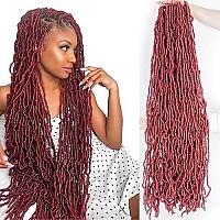 40 Inch New Soft Locs Crochet Hair 6 Packs Burgundy Faux Locs Crochet Braids Hair Red Pre Looped Synthetic Super Long Pre Extend