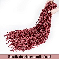 40 Inch New Soft Locs Crochet Hair 6 Packs Burgundy Faux Locs Crochet Braids Hair Red Pre Looped Synthetic Super Long Pre Extend