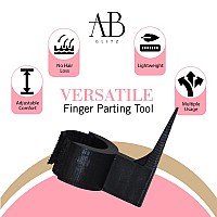 The Braid Aid Adjustable Parting Tool Stitch Braiding Aid Lightweight Hair Separating Comb For All Hair Types Black