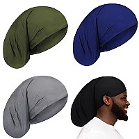 4 Pieces Unisex Dreadlock Cap Long Hair Dreads Head Wrap Sleeping Cap Hair Accessories Sleep Bonnet For Men Womenmixed Color